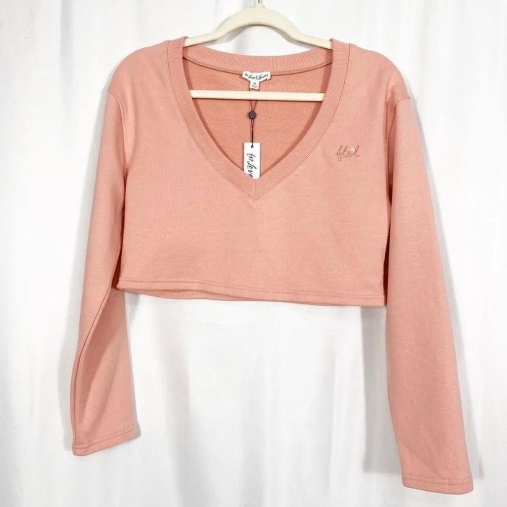 S for love and lemons pink crop sweater